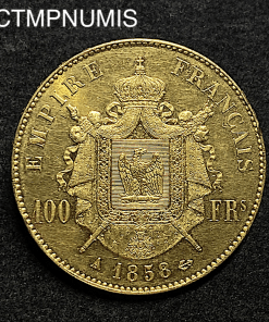 ,MONNAIE,EMPIRE,100,FRANCS,OR,NAPOLEON,1858,