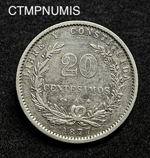 ,MONNAIE,URUGUAY,20,CENTESIMOS,ARGENT,1877,