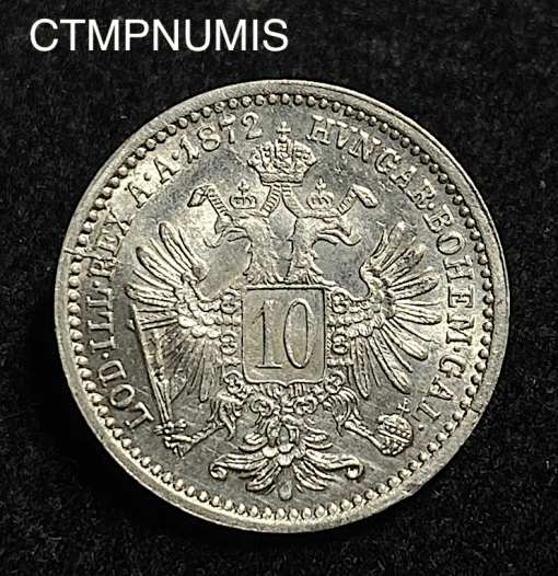 ,MONNAIE,AUTRICHE,10,KREUZER,ARGENT,1872,