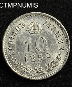 ,MONNAIE,AUTRICHE,ITALIE,10,KREUZER,1859,MILAN,