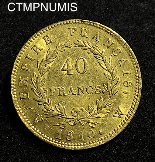 ,MONNAIE,EMPIRE,40,FRANCS,OR,NAPOLEON,1810,W,LILLE,