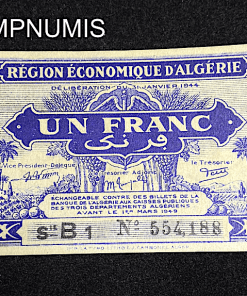 ,BILLET,NECESSITE,ALGERIE,1,FRANC,1944,