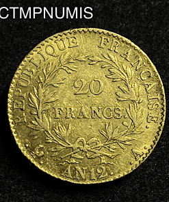 ,MONNAIE,CONSULAT,BONAPARTE,CONSUL,AN,12,20,FRANCS,OR,