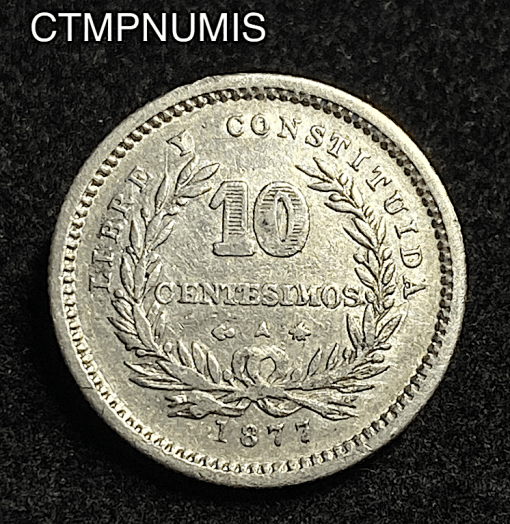 ,MONNAIE,URUGUAY,10,CENTESIMOS,ARGENT,1877,