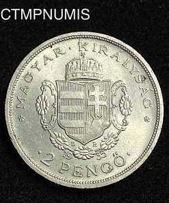 ,MONNAIE,HONGRIE,2,PENGO,ARGENT,1935,