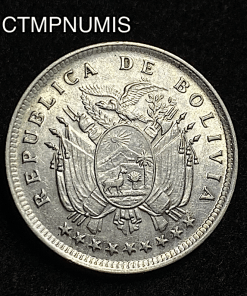 ,MONNAIE,BOLIVIE,20,CENTAVOS,ARGENT,1909,