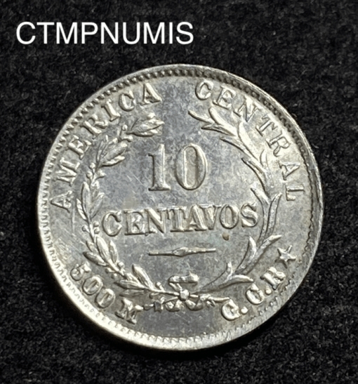 ,MONNAIE,COSTA,RICA,10,CENTAVOS,ARGENT,1917,