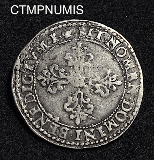 ,MONNAIE,ROYALE,HENRI,III,1/2,FRANC,ARGENT,1592,M,TOULOUSE,
