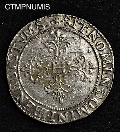 ,MONNAIE,ROYALE,HENRI,III,FRANC,ARGENT,1584,M,TOULOUSE,