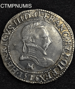 ,MONNAIE,ROYALE,HENRI,III,FRANC,ARGENT,1586,M,TOULOUSE,