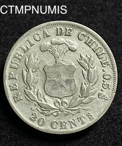 ,MONNAIE,CHILI,20,CENTAVOS,ARGENT,1893,