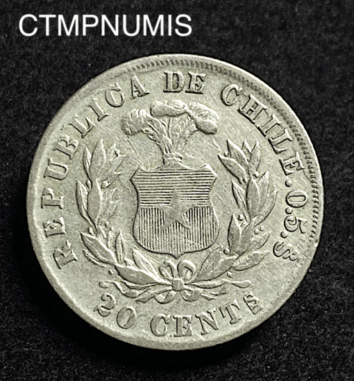 ,MONNAIE,CHILI,20,CENTAVOS,ARGENT,1893,