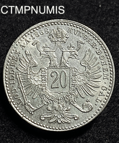 ,MONNAIE,AUTRICHE,20,KREUZER,ARGENT,1868,