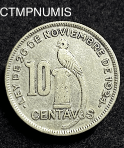 ,MONNAIE,GUATEMALA,10,CENTAVOS,ARGENT,1929,