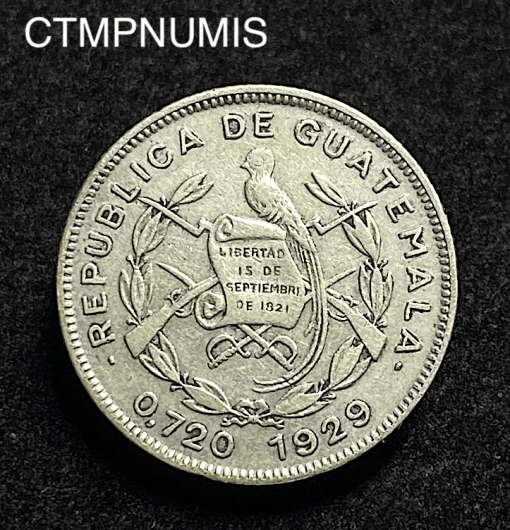 ,MONNAIE,GUATEMALA,10,CENTAVOS,ARGENT,1929,