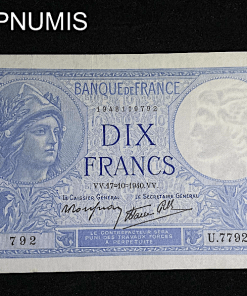 ,BILLET,10,FRANCS,MINERVE,1940,