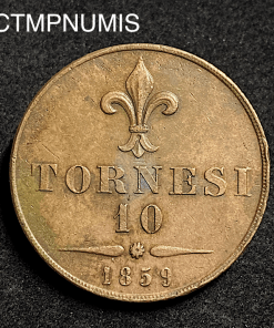 ,MONNAIE,ITALIE,10,TORNESI,SICILE,1859,