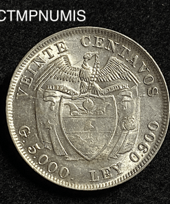 ,MONNAIE,COLOMBIE,20,CENTAVOS,ARGENT,1941,