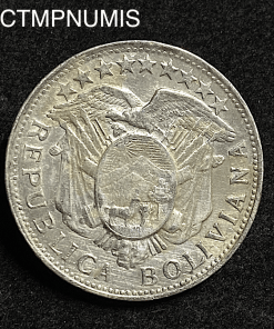 ,MONNAIE,BOLIVIE,50,CENTAVOS,ARGENT,1902,