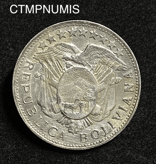 ,MONNAIE,BOLIVIE,50,CENTAVOS,ARGENT,1902,