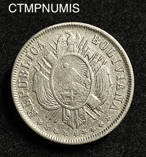 ,MONNAIE,BOLIVIE,20,CENTIMOS,ARGENT,1881,