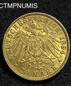 ,MONNAIE,HAMBOURG,20,MARK,OR,1894,