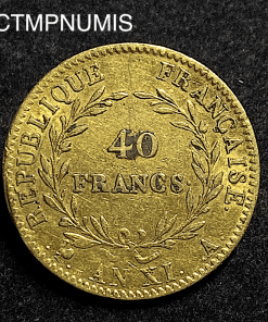 ,MONNAIE,CONSULAT,40,FRANCS,OR,BONAPARTE,AN,XI,