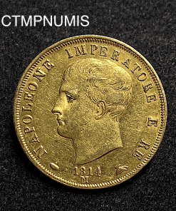 ,MONNAIE,ITALIE,40,LIRE,OR,NAPOLEON,1914,M,MILAN,