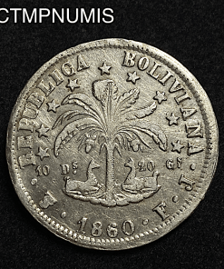 ,MONNAIE,BOLIVIE,8,SOLES,ARGENT,1860,
