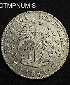,MONNAIE,ARGENT,8,SOLES,BOLIVIE,1861,