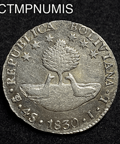 ,MONNAIE,BOLIVIE,4,SOLES,ARGENT,1830,