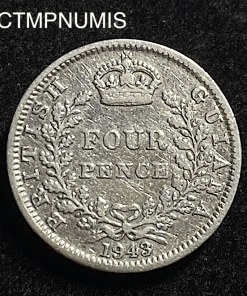 ,MONNAIE,BRITISH,GUYANA,4,PENCE,1943,