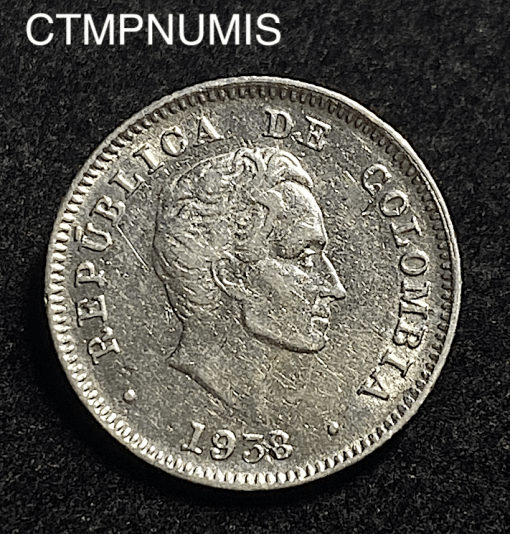 ,MONNAIE,COLOMBIE,10,CENTIMOS,1938,