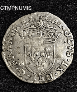 ,MONNAIE,ROYALE,CHARLES,IX,SOL,PARISIS,ARGENT,1569,TOULOUSE,