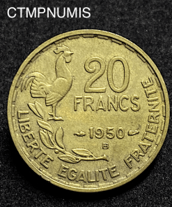 ,MONNAIE,20,FRANCS,G,GUIRAUD,1950,B,3,PLUMES,