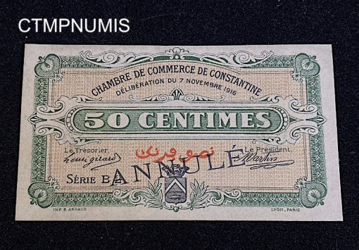 ,BILLET,NECESSITE,ALGERIE,50,CENTIMES,ANNULE,CONSTANTINE,