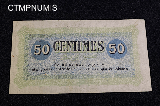 ,BILLET,NECESSITE,50,CENTIMES,ALGERIE,1915,CONSTANTINE,