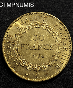 ,MONNAIE,100,FRANCS,OR,GENIE,1904,