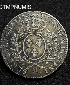 ,MONNAIE,ROYALE,LOUIS,XV,1/2,ECU,ARGENT,1726,H,LA,ROCHELLE,