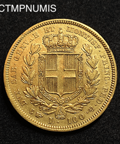 ,MONNAIE,ITALIE,100,LIRE,1834,TURIN,OR,