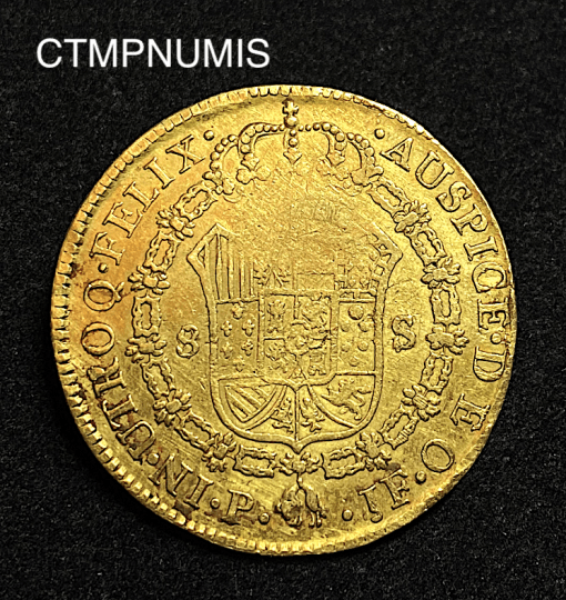 ,MONNAIE,COLOMBIE,8,ESCUDOS,OR,1798,