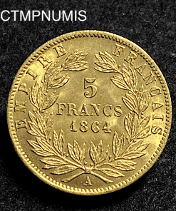 ,MONNAIE,5,FRANCS,OR,NAPOLEON,1864,