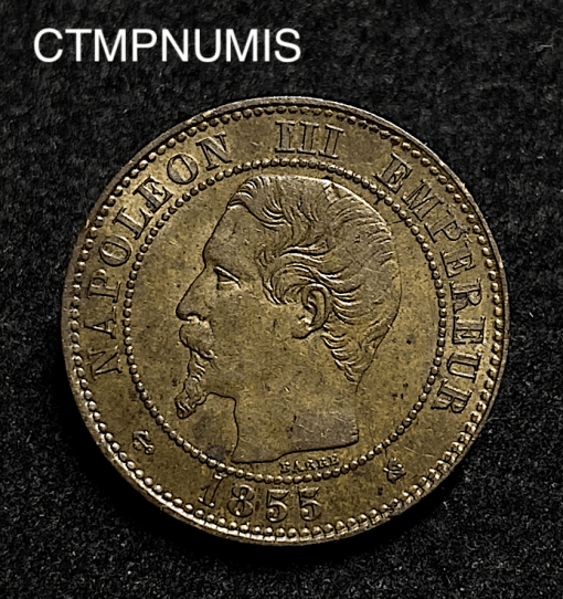 ,MONNAIE,2,CENTIMES,NAPOLEON,1855,K,BORDEAUX,ANCRE,