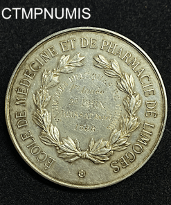 ,MEDAILLE,ARGENT,MEDECINE,PHARMACIE,LIMOGES,HIPPOCRATE,