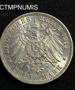 ,MONNAIE,WURTTEMBERG,3,MARK,ARGENT,1911,