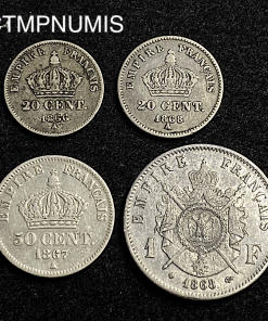 ,20,50,CENTIMES,1,FRANC,ARGENT,NAPOLEON,III,