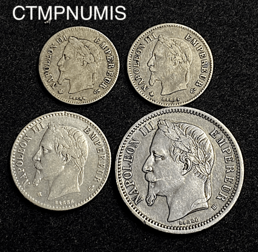 ,20,50,CENTIMES,1,FRANC,ARGENT,NAPOLEON,III,