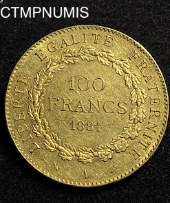 ,MONNAIE,100,FRANCS,OR,GENIE,1881,