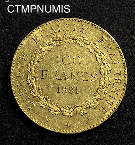 ,MONNAIE,100,FRANCS,OR,GENIE,1881,