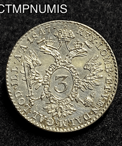 ,MONNAIE,AUTRICHE,3,KREUZER,ARGENT,1847,